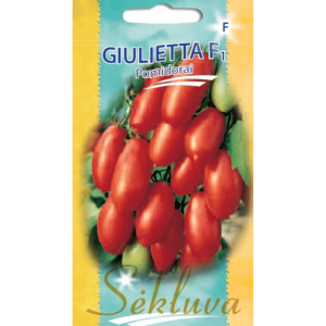 Pomidorai ilgomis kekėmis, ovalūs, tvirti, gausiai derantys 'GIULIETTA F1' 10 sėklų S.