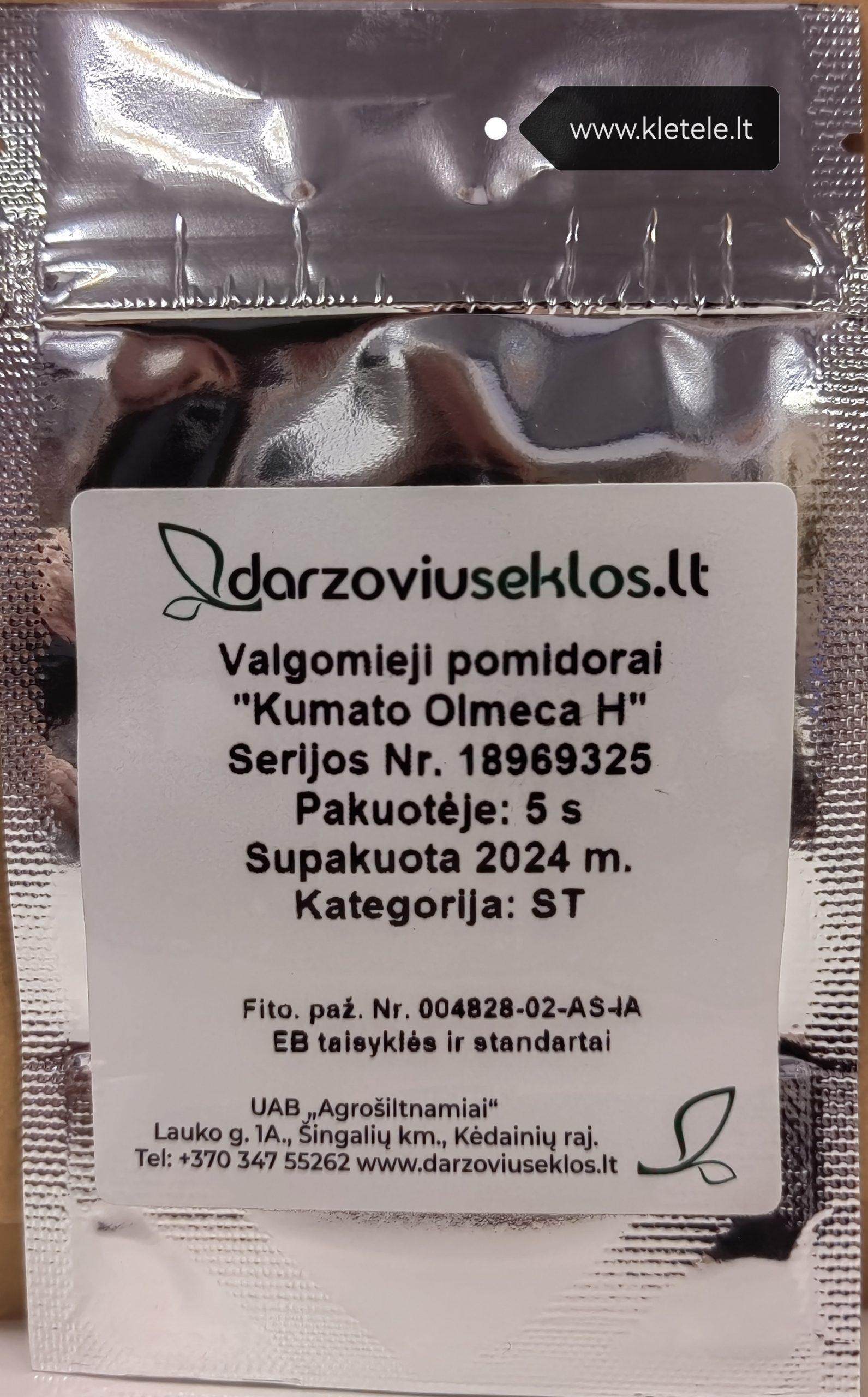 Pomidorai tamsūs, standartinio dydžio vaisiai 'KUMATO OLMECA H' 5 sėklos (Profi). Pomidorai tamsūs, standartinio dydžio vaisiai 'KUMATO OLMECA H' 5 sėklos (Profi).