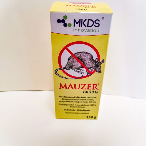 Masalas (nuodais apvelti grūdai) pelėms ir žiurkėms MAUZER, 150 g