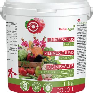 Universalios trąšos (raudoni milteliai) daržovėms, gėlėms, braškėms kibirėlyje 1 kg - 500 L BA
