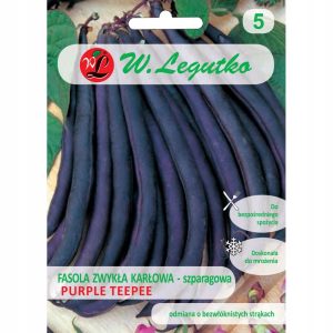 Šparaginės pupelės žemos violetinės 'PURPLE TEEPEE' 40 g L. (Naudinga pakuotė)