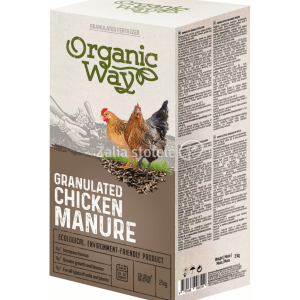 Granuliuotas organinės trąšos - paukščių mėšlas ORGANIC WAY 2 kg