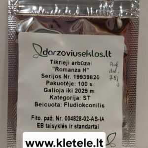 Arbūzai ankstyvi dideliais vaisiais, ilgas derėjimas, vidutinio ilgio ūgliai 'ROMANZA H’ 100 sėklų (Didelė pakuotė)