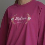 Organinės medvilnės marškinėliai ilgomis rankovėmis "Styliova gėlininkė"