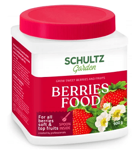 Schultz braškėms, uogoms, vaiskrūmiams, vynuogėms, vaismedžiams 'BERRIES FOOD' 900g (Didelė pakuotė) NAUJIENA 2022 m.