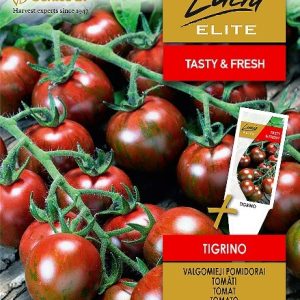 Pomidorai smulkūs, raudoni su žaliais „dryžiais“ 'TIGRINO' 0,1 g Elite NAUJIENA 2022 m.