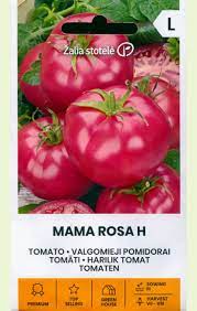 Pomidorai avietiniai, vidutinio ankstyvumo 'MAMA ROSA H' 10 sėklų A. NAUJIENA 2023 m.
