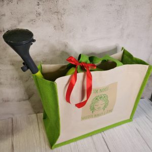 Rinkinys „Žalia svajonė" su krepšiu ir laistytuvu + šventinis įpakavimas