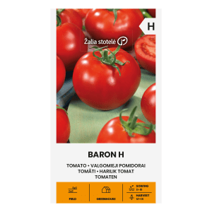Pomidorai hibridiniai vidutinio ankstyvumo, saldūs, dera prastu oru 'BARON H' 0,1 g A. NAUJIENA 2023 m.