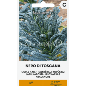 Palmiškieji kopūstai - lapiniai žali švelnūs (Kale) garbanotieji kopūstai 'NERO DI TOSCANA’ 1 g A.