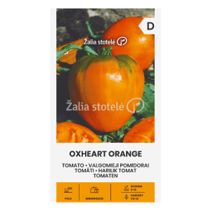 Pomidorai „jaučio širdis“, geltonai oranžinė 'OXHEART ORANGE' 0,1 g A. (TV „Svajonių sodai“) NAUJIENA 2023 m.