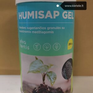 HUMISAP GEL - vandenį sugeriančios granulių kompleksas (augalų biostimuliatorius) su huminėmis ir amino rūgtimis, mikorizės grybais ir hidrogeliu, 250 g NAUJIENA 2024 m.