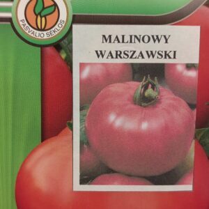 Pomidorai avietiniai nehibridiniai, ankstyvi, aukšti, derlingi, plona odele, tinka ir laukui 'MALINOWY WARSZAWSKI' 0,1 g PS. NAUJIENA 2025 m.