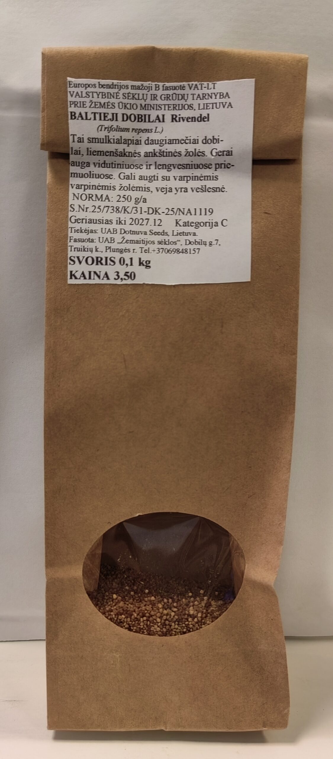 Baltieji dobilai, daugiamečiai 'RIVENDEL' 100 g (Maža pakuotė) Baltieji dobilai, daugiamečiai 'RIVENDEL' 100 g (Maža pakuotė)