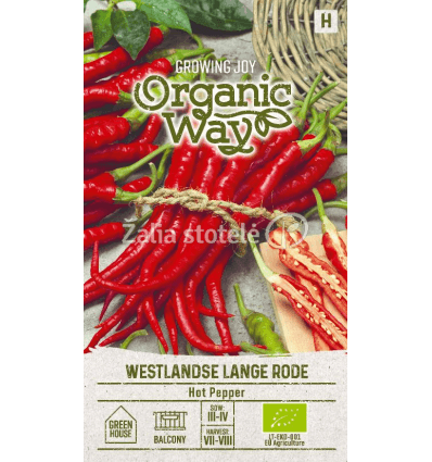 Paprikos aštrios, ankstyvos, stipraus skonio 'WESTLANDSE LANGE RODE 0,2 g OW. NAUJIENA 2025 m. Paprikos aštrios, ankstyvos, stipraus skonio 'WESTLANDSE LANGE RODE 0,2 g OW. NAUJIENA 2025 m.