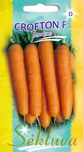 Morkos vėlyvos, panašios į ('Riga F1'), ilgam laikymui, saldžios ir ryškios 'CROFTON F1' 600 sėklų S. NAUJIENA 2025 m.