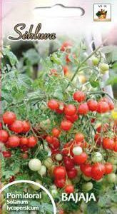 Pomidorai vazoniniai (balkonui) labai derlingi, žemi, raudoni, vyšniniai, su pomidorų rūgštele 'BAJAJA' 15 sėklų S.