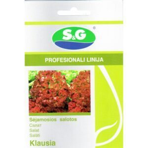 Salotos garbanotos raudonos, greit augančios, šiltnamiui ir laukui 'KLAUSIA' 30 sėklų (Maža pakuotė) SG. NAUJIENA 2026 m.