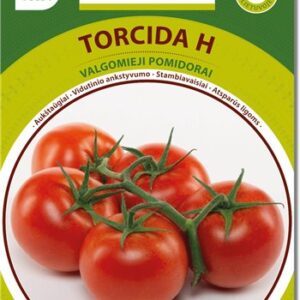 Pomidorai vidutinio ankstyvumo, aukšti, dideliais mėsingais vaisiais, atsparūs ligoms, dera nepalankiomis sąlygomis 'TORCIDA H' 10 sėklų BS. NAUJIENA 2026 m.