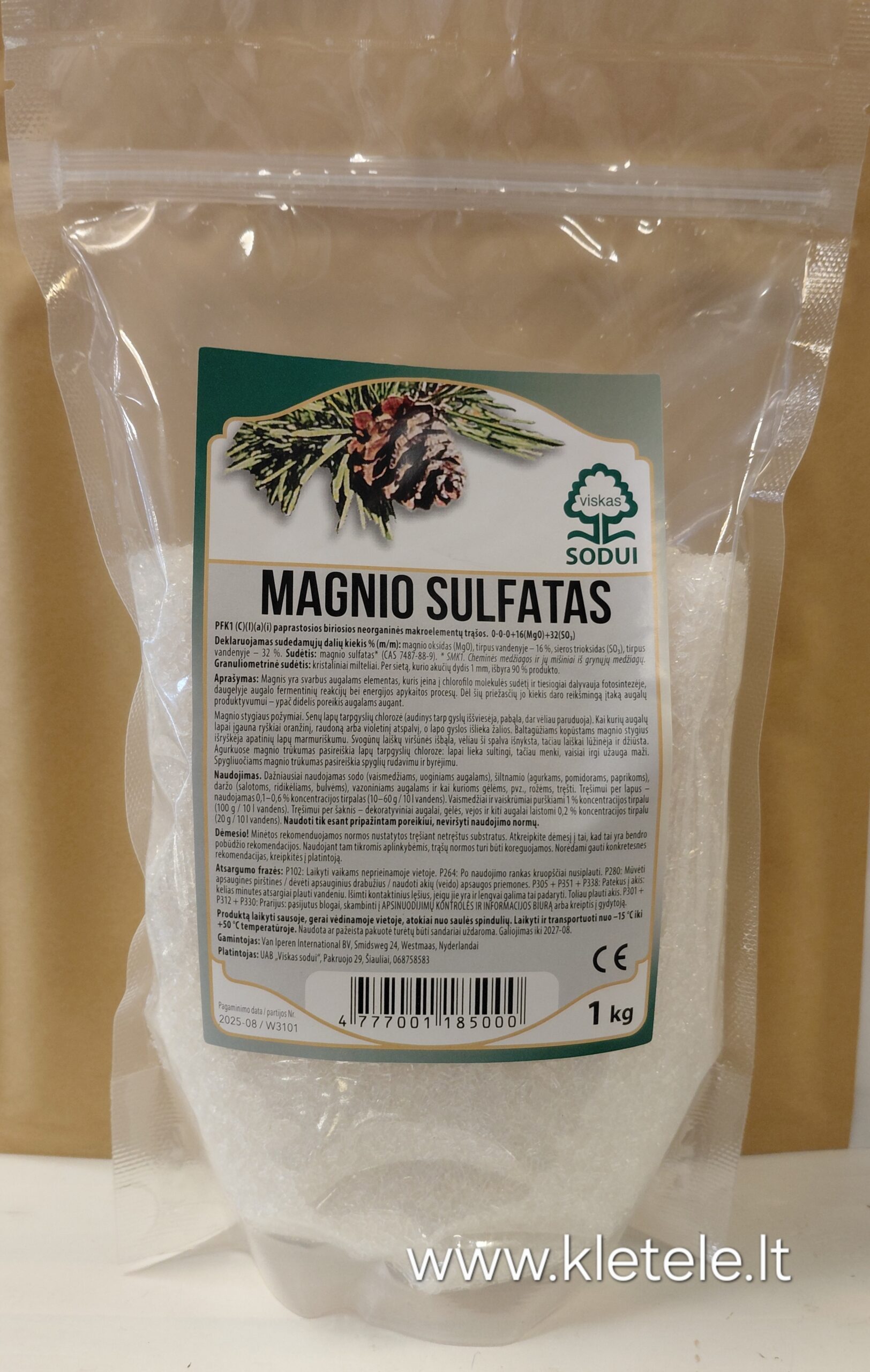 MAGNIO SULFATAS - trąšos nuo rudavimo spygliuočiams, šiltnamio augalams ir kitiems visžaliams augalams 1 kg VS MAGNIO SULFATAS - trąšos nuo rudavimo spygliuočiams, šiltnamio augalams ir kitiems visžaliams augalams 1 kg VS