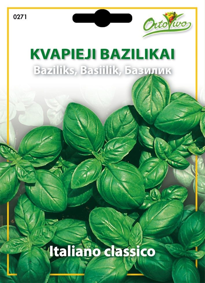 Kvapieji bazilikai plačialapiai, auginami šiltnamyje ir vazone 'ITALIANO CLASSICO' 2 g (Naudinga pakuotė) HOR. Kvapieji bazilikai plačialapiai, auginami šiltnamyje ir vazone 'ITALIANO CLASSICO' 2 g (Naudinga pakuotė) HOR.