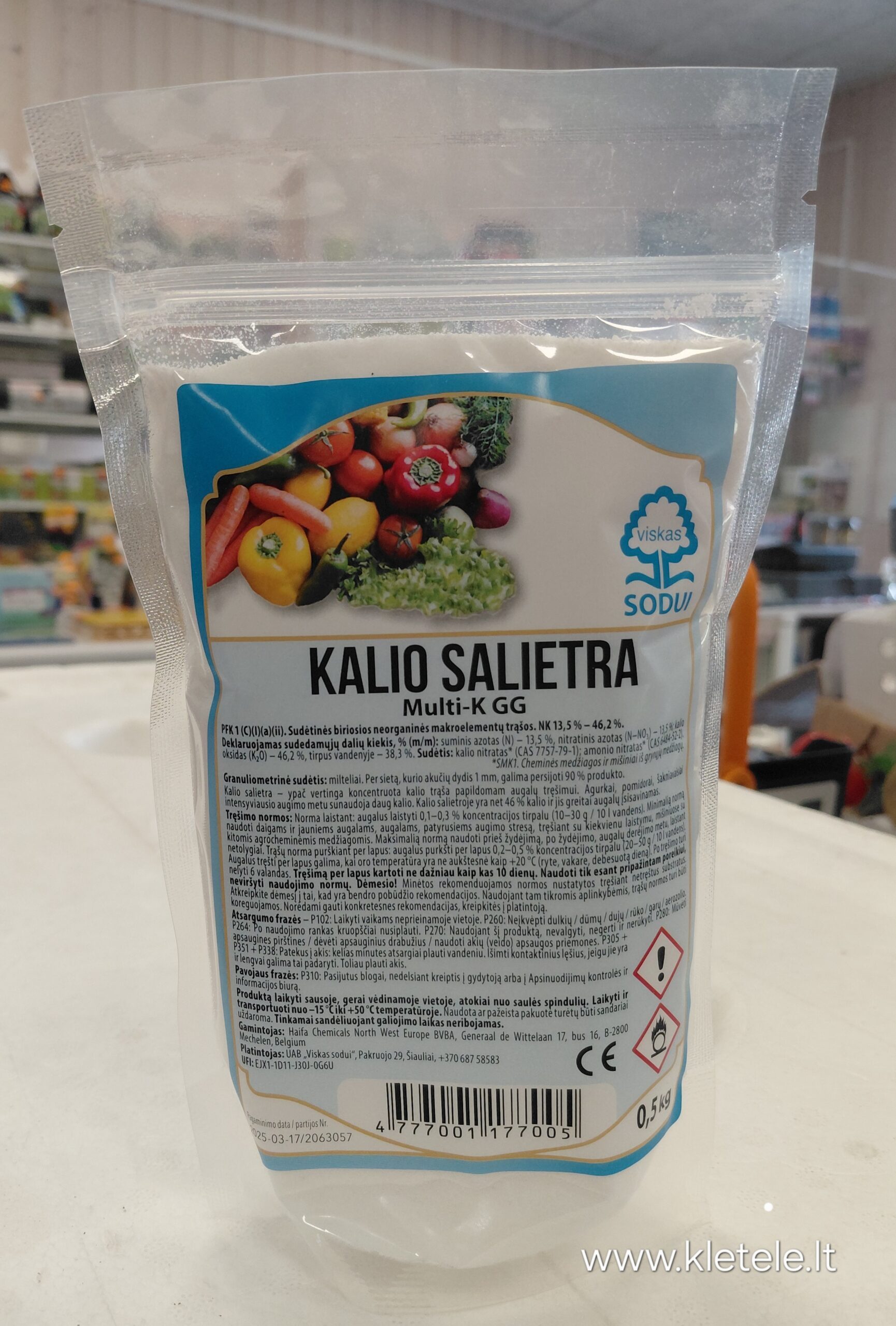 Kalio salietra, tirpi kalio trąša papildomam tręšimui „Multi-K GG" 0,5 kg Kalio salietra, tirpi kalio trąša papildomam tręšimui „Multi-K GG" 0,5 kg