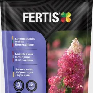 Trąšos hortenzijoms, granulės (NPK 12-8-16+ mikroelementai) 800 g FERTIS. NAUJIENA 2026 m. Trąšos hortenzijoms, granulės (NPK 12-8-16+ mikroelementai) 800 g FERTIS. NAUJIENA 2026 m.